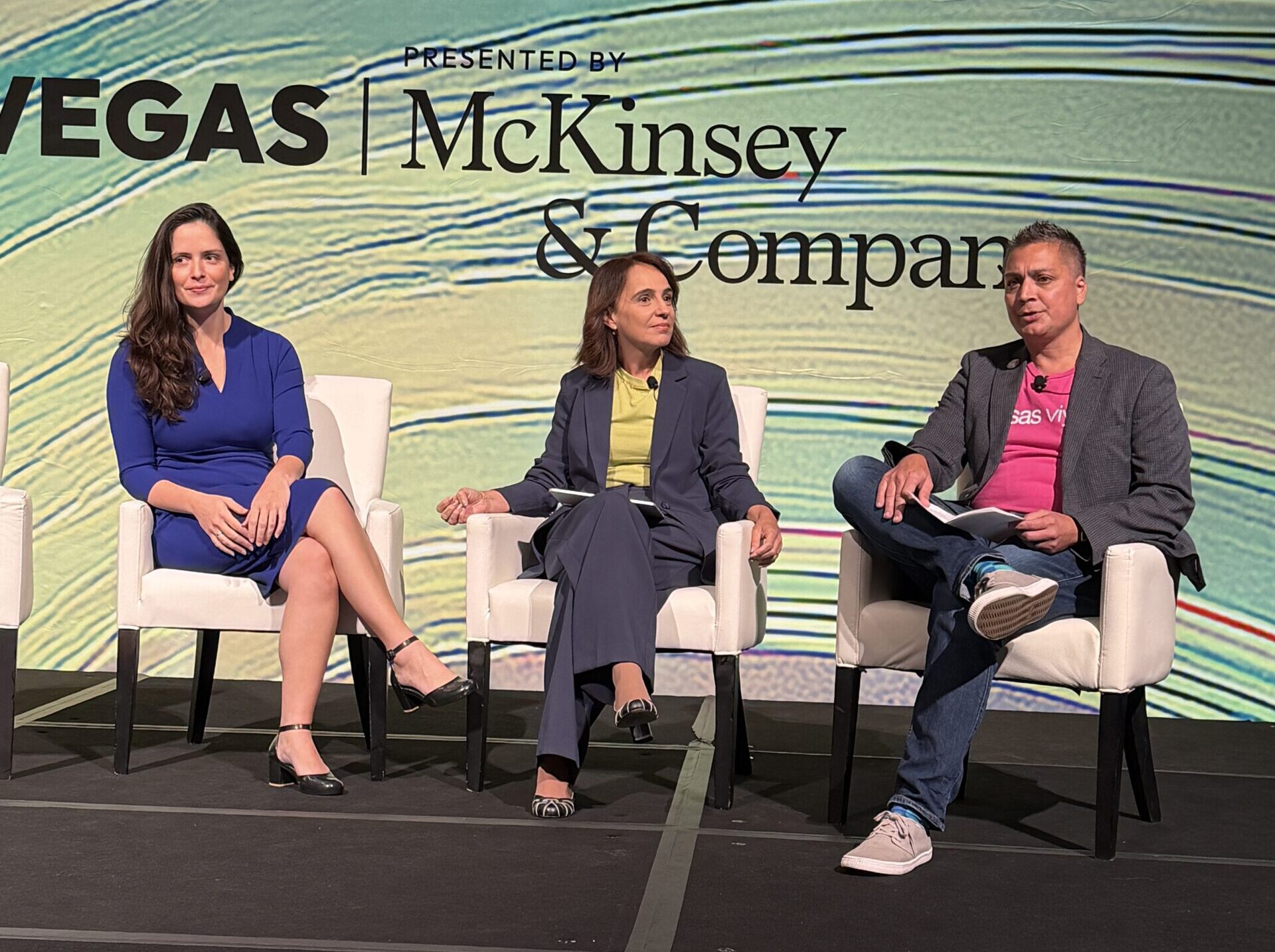Luanna Eroles, Luciana Póvoa e Franklin Manchester no ITC Vegas 2025