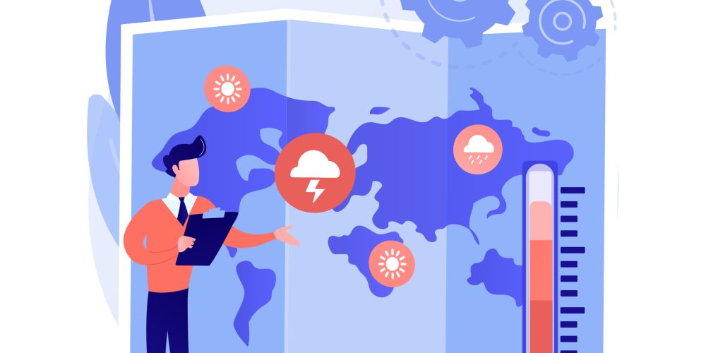 Meteorology abstract concept vector illustration. Met station, meteorology program, university degree, weather prediction method, measuring instruments, atmosphere study abstract metaphor.