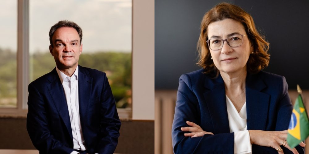 Felipe Nascimento, CEO da Mapfre no Brasil e Fátima Lima, diretora de sustentabilidade da Mapfre no Brasil