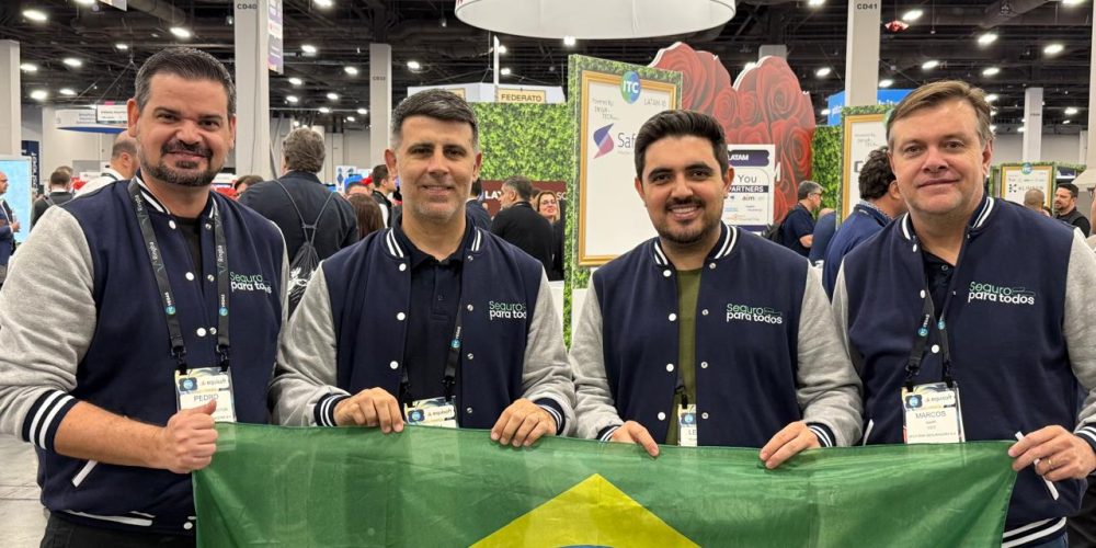 Executivos da Split Risk e da comitiva Seguro para Todos no ITC Vegas 2025