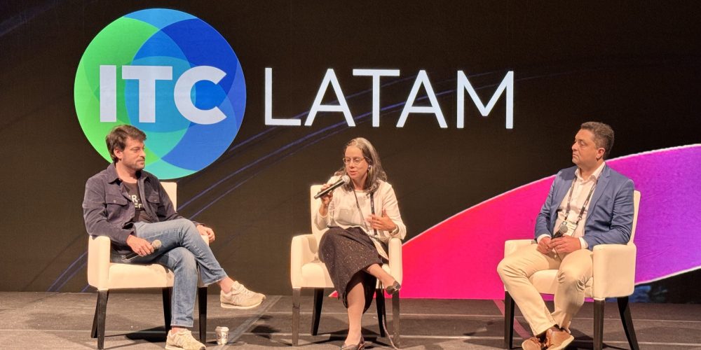 José Prado, Julia Lins e Carlos Queiroz, no ITC Vegas