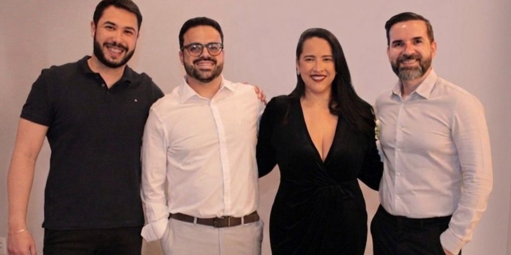Rodrigo Oliveira, CEO da Rota Seguros. Rafael Karan, Diretor Comercial de Curitiba e sócio da operação em Petrolina. Tathiany Ramos, Diretora Comercial da Rota Seguros Petrolina, Victor Alves Sá Soares, sócio VG SE