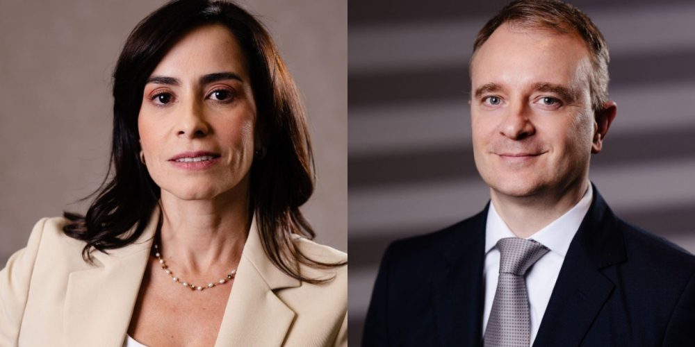 Andrea Nogueira, diretora de seguros massificados e consórcios da Mapfre; e Carlos Eduardo Eichhorn, diretor de gestão de recursos da Mapfre Investimentos
