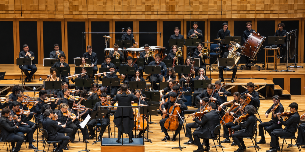 Orquestra Sinfônica em Concerto no Palco de Madeira