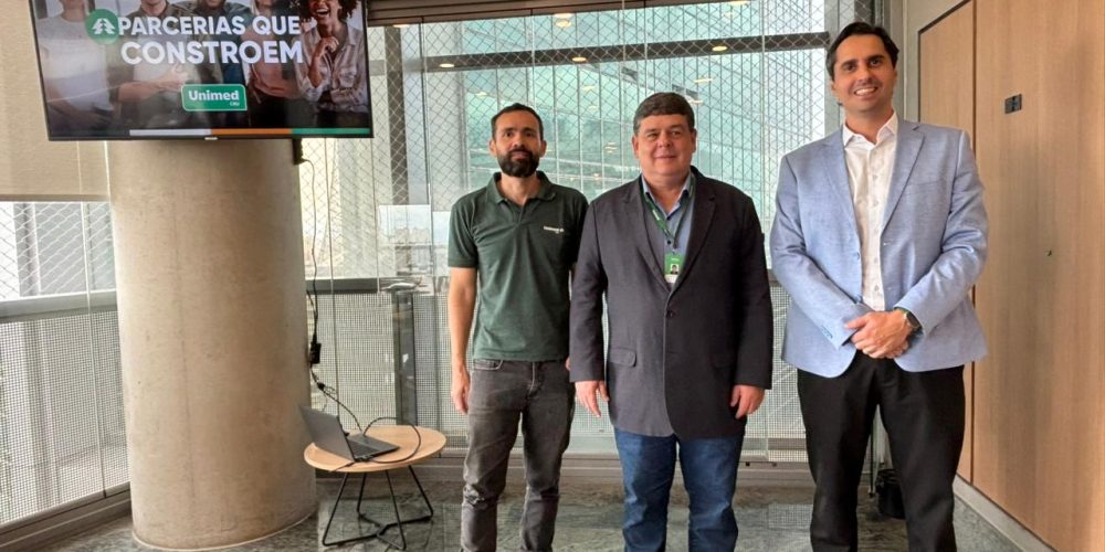 Executivos da Unimed CNU: Gustavo Vilela, Marcelo Couto Luna de Almeida  e Rafael Flôres