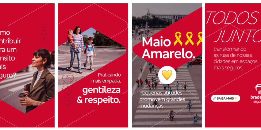 Campanha de conscientização da Bradesco Seguros em apoio ao Maio Amarelo
